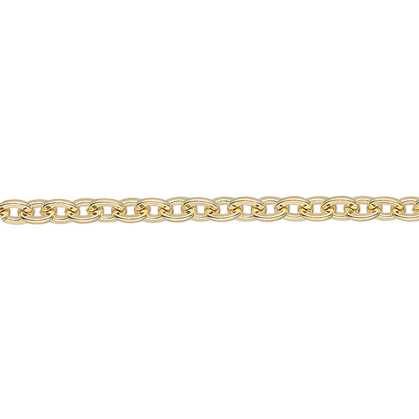 Chain, 14Kt gold-filled, 3mm flat cable. Sold per pkg of 5 feet. image number 0
