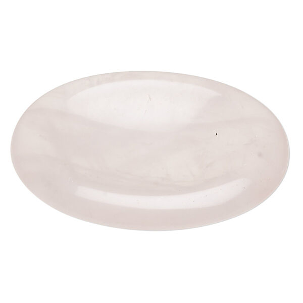 Rose quartz 1pkg1, hand-cut undrilled oval worry stone natural B grade, 45x35mm image number 0