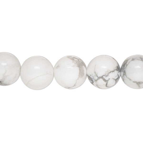Howlite 1pkg1, round bead natural 15.5-16 inch 10mm image number 0