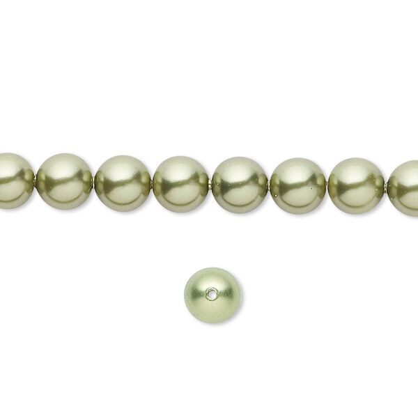 Pearl 500pk light green, Swarovski® 6mm round 5810 image number 0