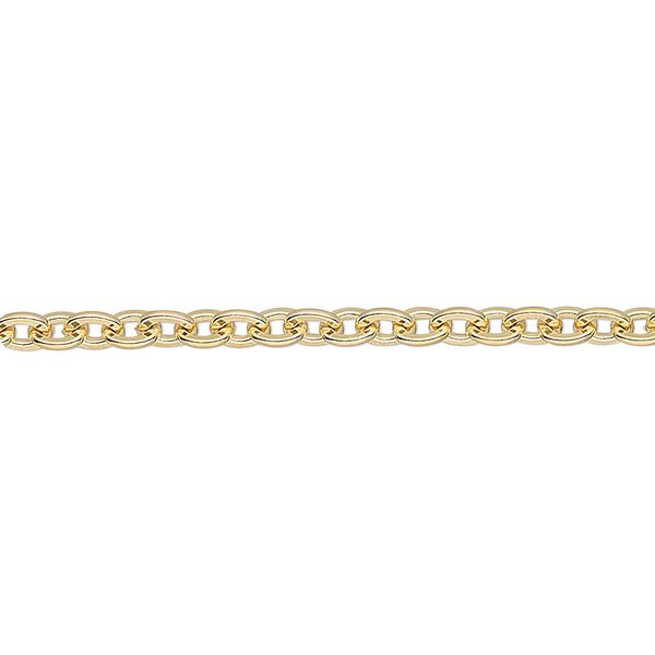Chain, 14Kt gold-filled, 3mm flat cable. Sold per pkg of 5 feet. image number 0