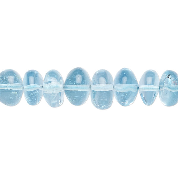 Sky blue topaz 1pkg1, hand-cut rondelle bead B grade, 8 inch graduated 8x5mm-10x6mm image number 0
