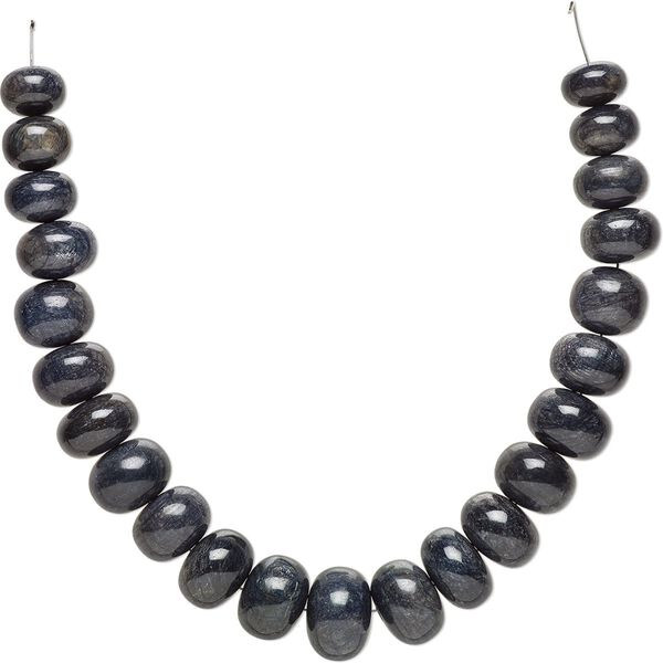 Blue-grey sapphire 1pkg1, hand-cut rondelle bead 13 inch graduated 15x12mm-23x18mm image number 0