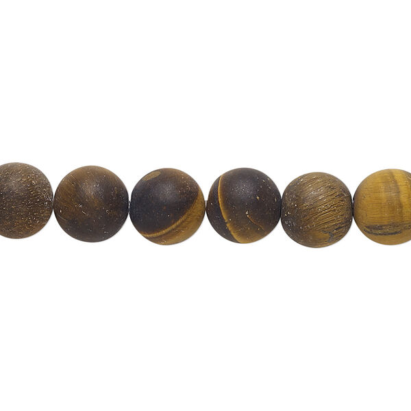 Tigereye 1pkg1, matte round bead natural 8 inch 8mm image number 0