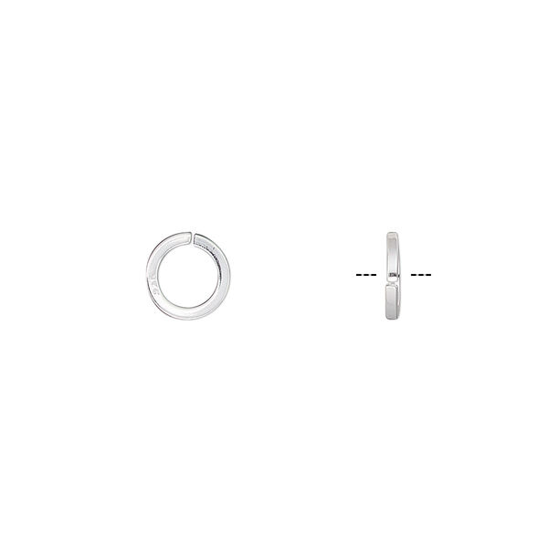 Jump ring, sterling silver, 7mm round square wire, 5mm inside diameter, 18 gauge. Sold per pkg of 20. image number 0
