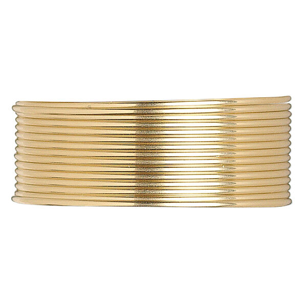 Wire, 12Kt gold-filled, dead-soft, half-round, 22 gauge. Sold per pkg of 5 feet. image number 0