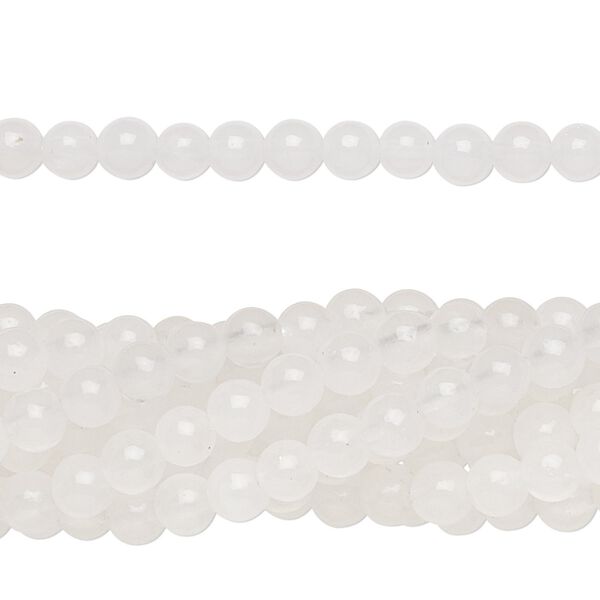 Snow quartz 1pkg10, round bead natural 15.5-16 inch 4mm image number 0
