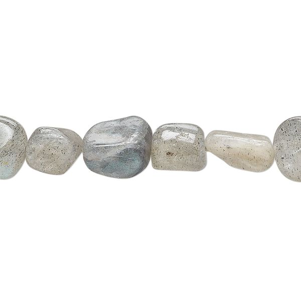 Labradorite 1pkg1, pebble bead natural 15 inch medium image number 0
