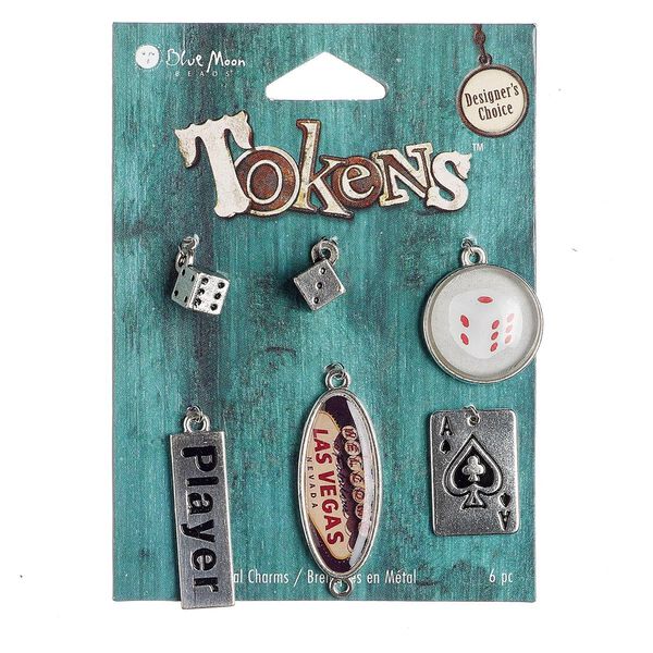 Link and drop mix, resin and antique silver-finished "pewter" (zinc-based alloy), 10mm-32x14mm assorted shapes. Sold per pkg of 6. image number 0