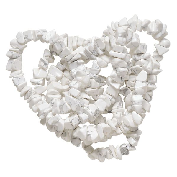 Howlite 1pkg1, chip bead natural 32 inch small to large image number 0