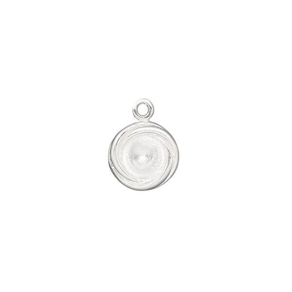 Drop, sterling silver, 10.5mm woven round with SS29 rivoli setting. Sold individually. image number 0