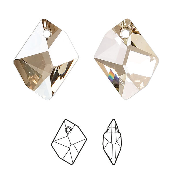 Drop 1pk crystal golden shadow, Crystal Passions® 20x16mm pendant cosmic 6680 image number 0