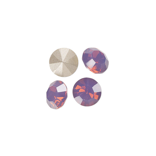 Chaton 8pk amethyst opal foil back, Preciosa MAXIMA Czech crystal rhinestone 8.16-8.41mm 15-cut faceted round SS39 image number 0