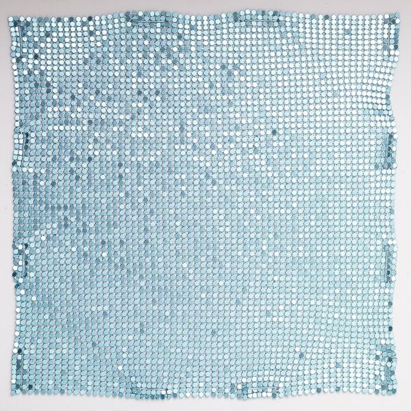 Sequin sheet, anodized aluminum, turquoise blue, 8-inch single-sided square with 3mm sequins, 1.5mm thick. Sold individually. image number 0