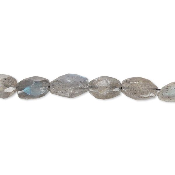Labradorite 1pkg1, hand-cut faceted oval bead natural 14 inch 6x6mm-11x7mm image number 0