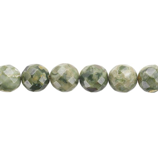 Rhyolite 1pkg1, faceted round bead natural 15.5-16 inch 8mm image number 0