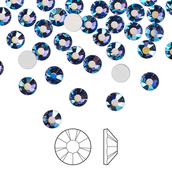 Flat back 1440pk blue violet AB foil back, Preciosa MAXIMA Czech crystal rhinestone 4.6-4.8mm chaton rose round SS20 image number 0