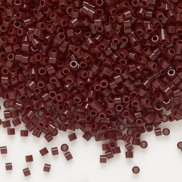 Seed bead, Delica®, glass, pkg/50g, #15 round, opaque dark brown (DBS-0734). image number 0