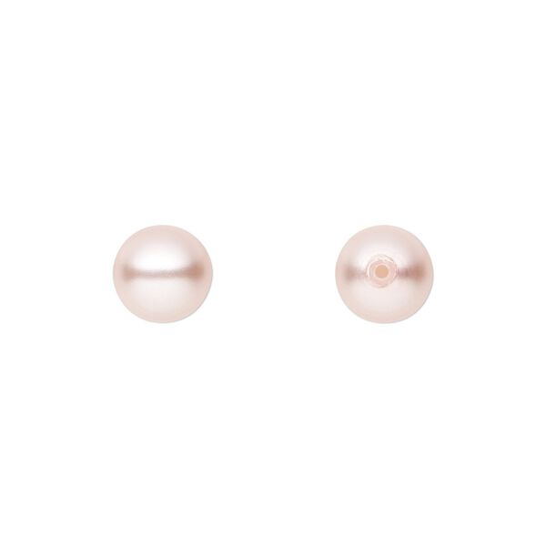 Pearl 10pk rosaline, Preciosa Czech crystal 8mm half-drilled round image number 0