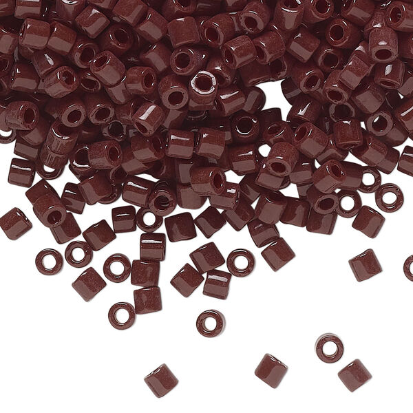 Seed bead, Delica®, glass, pkg/250g, #8 round, opaque dark brown (DBL-0734). image number 0