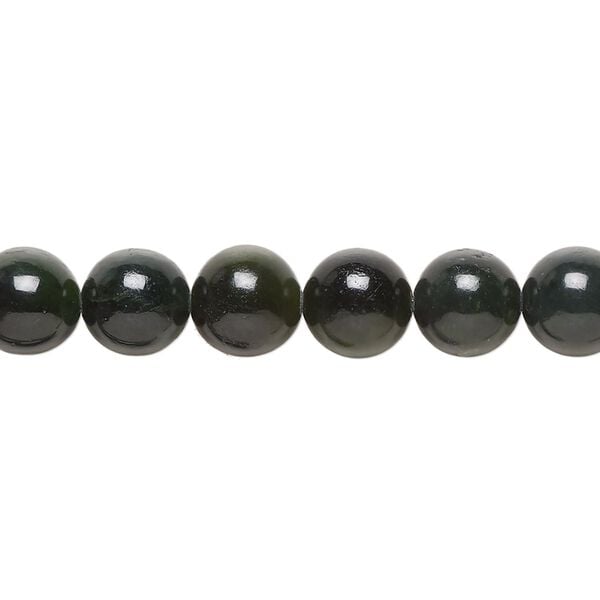 Nephrite jade 1pkg1, round bead natural 15.5-16 inch 8mm image number 0