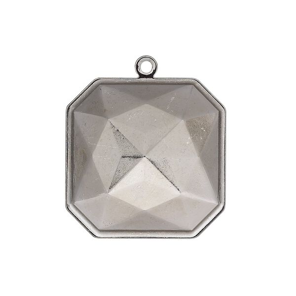 Drop, Almost Instant Jewelry®, gunmetal-plated brass, 25mm square with 23mm square setting. Sold per pkg of 2. image number 0