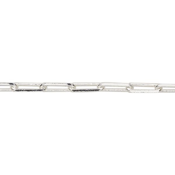 Chain, silver-plated brass, 3.3mm paperclip. Sold per pkg of 5 feet. image number 0