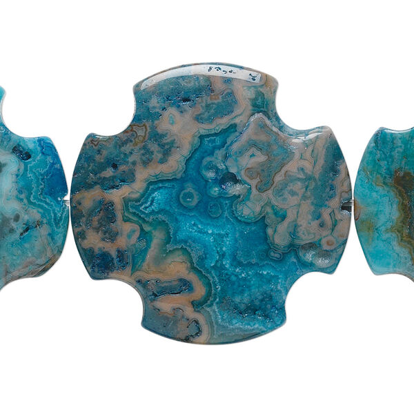 Crazy lace agate 1pkg1, flat cross bead B grade, light to dark 15.5-16 inch 30mm image number 0