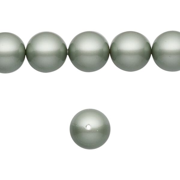 Pearl 100pk powder green, Swarovski® 10mm round 5810 image number 0
