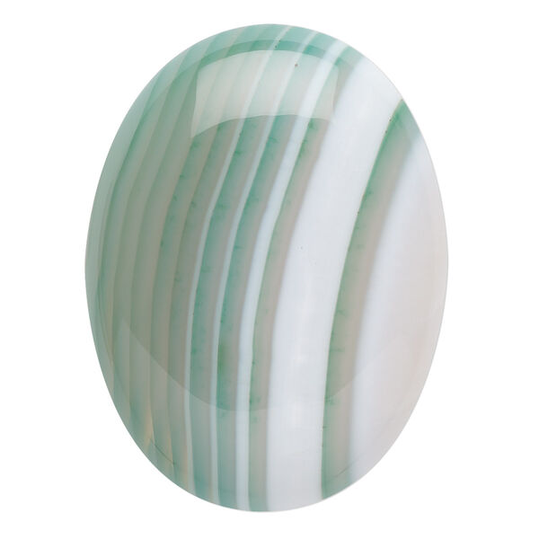 Striped green agate 1pkg1, calibrated oval cab 40x30mm image number 0