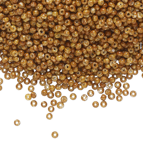 Seed bead, Preciosa Ornela Czech glass, pkg/500g, #11 rocaille, opaque cream travertine chalkwhite, (66209). image number 0