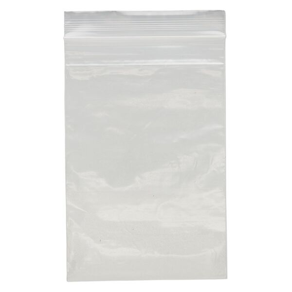 Bag 1pkg100 Tite-Lip™, anti-tarnish plastic, transparent clear, 4x6-inch top zip. image number 1