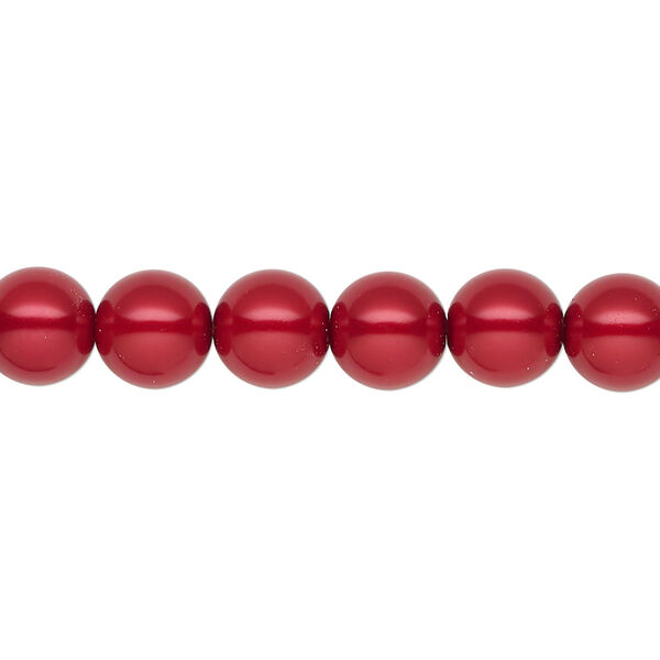 Pearl 100pk red, Preciosa Czech crystal 8mm round image number 0