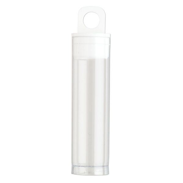 Vial, plastic, clear and white, 2 x 9/16 inch cylinder with hang tab. Sold per pkg of 100. image number 1