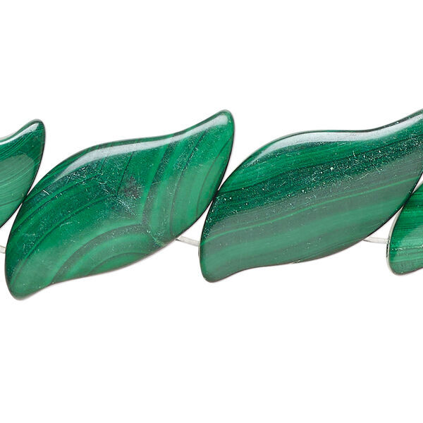 Malachite 1pkg1, puffed curve bead natural 7 inch 20x14mm-30x29mm image number 0