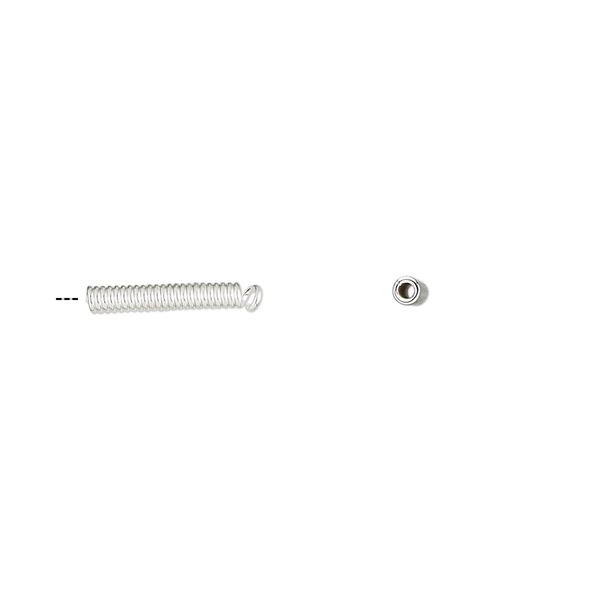 Cord coil, silver-plated brass, 11x2mm with loop. Sold per pkg of 100. image number 0