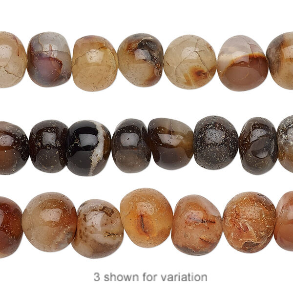 Multi-agate 1pkg1, pebble bead 14 inch medium image number 0