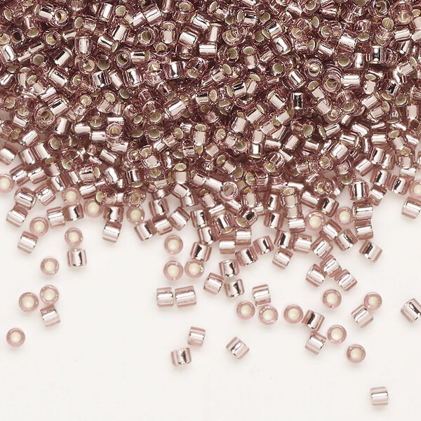 Seed bead, Delica®, glass, pkg/250g, #10 round, transparent silver-lined smoky amethyst (DBM-0146). image number 0