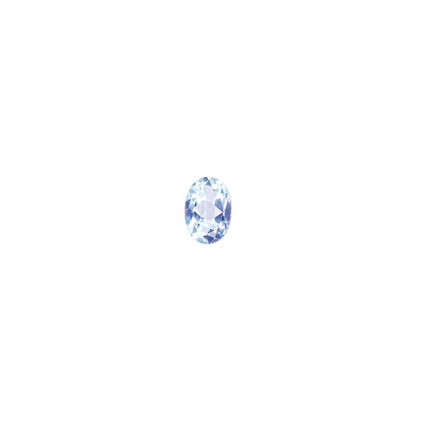 Sky blue topaz 1pkg1, hand-cut faceted oval gem 7x5mm image number 0