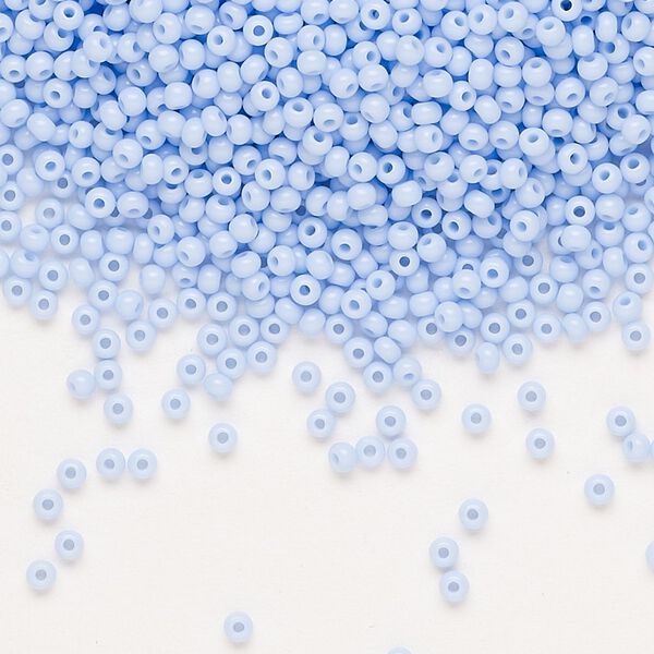 Seed bead, Preciosa Ornela Czech glass, pkg/500g, #11 rocaille, opaque light blue, (33000). image number 0
