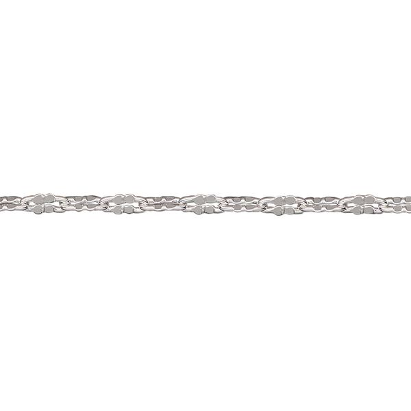 Chain, silver-plated brass, 2.6mm clover. Sold per pkg of 5 feet. image number 0