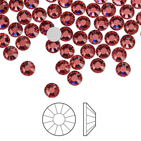 Flat back 144pk indian pink foil back, Preciosa Viva 12® Czech crystal rhinestone 4.6-4.8mm chaton rose round SS20 image number 0