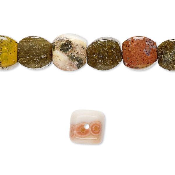 Ocean jasper 1pkg1, cushion bead natural 15.5-16 inch 8mm image number 0