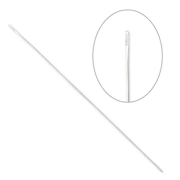 Needle, steel, #12 economy with 0.49mm eye width, 2 inches. Sold per pkg of 25. image number 0
