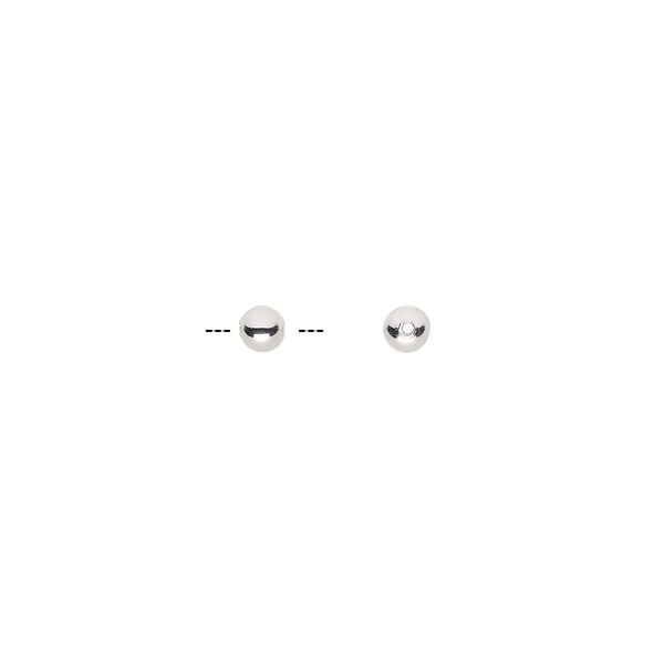 Bead, ultra silver-plated brass, 3mm round. Sold per pkg of 100. image number 0