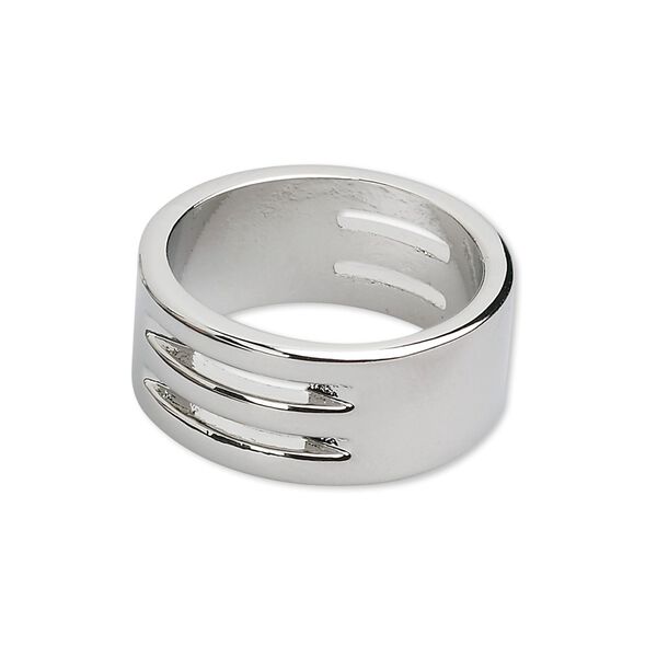 Jump ring tool, nickel-finished pewter (tin-based alloy), 9mm wide, size 10-1/2. Sold individually. image number 0