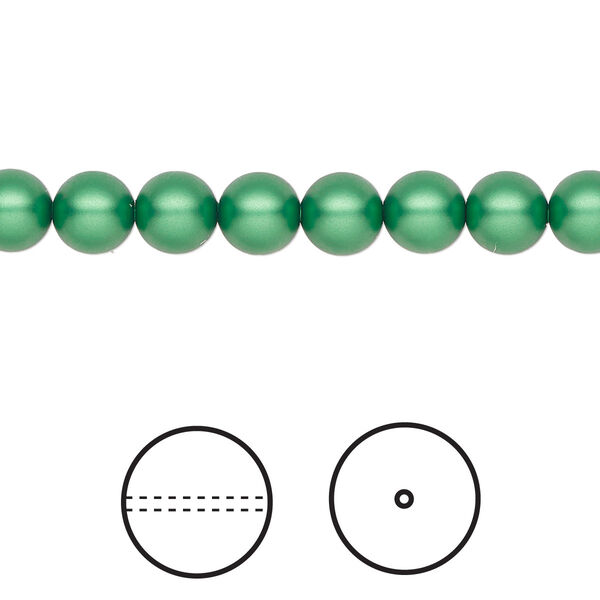 Pearl 500pk eden green, Swarovski® 6mm round 5810 image number 0