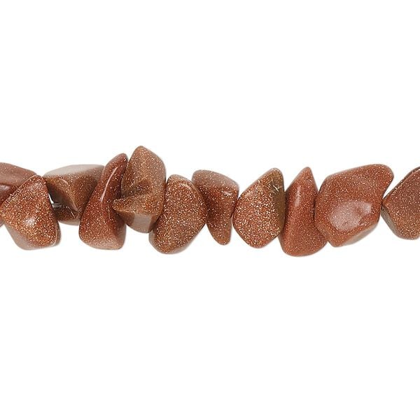 Bead, brown goldstone (man-made), medium chip with 0.6-0.8mm hole. Sold per 34-inch strand, approximately 290-320 beads. image number 0