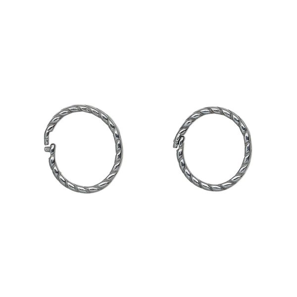 Loop Lock™, JBB Findings, gunmetal-plated brass, 12mm twisted round. Sold per pkg of 2. image number 0