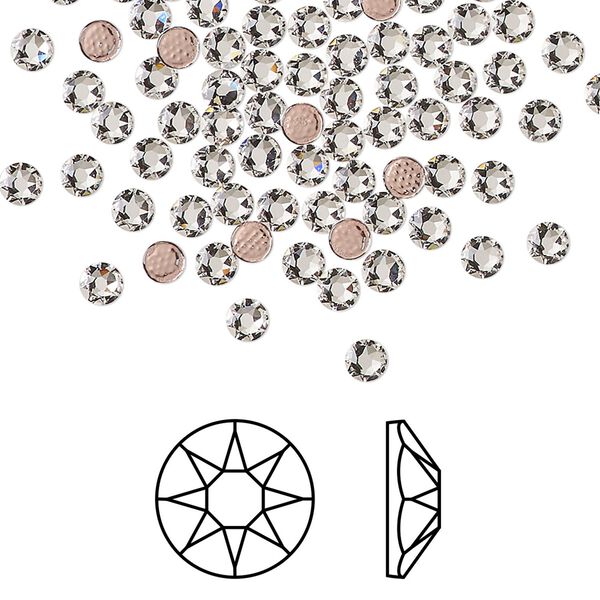 Flat back 144pk crystal foil back, Crystal Passions® hotfix rhinestone 3-3.2mm rose round SS12 2078HF image number 0